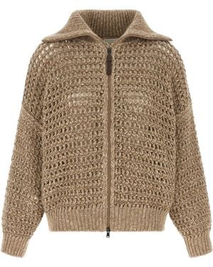 Brunello Cucinelli Elastane Cardigan - Brown