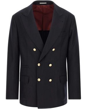 Brunello Cucinelli Virgin Wool Blazer - Blue