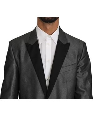 Dolce & Gabbana Grey Patterned Martini Piece Suit - Black