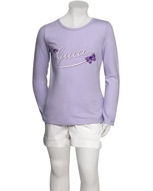 トップス GUCCI Tubular Jersey Long Sleeve Violet GUCCI Tubular Jersey Long Sleeve Violet