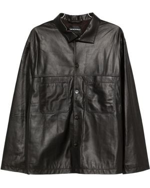 Emporio Armani Leather Jacket - Black