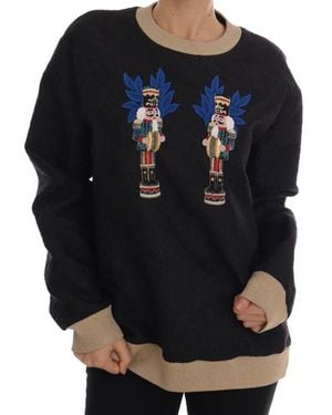 Dolce & Gabbana Black Tale Brocade Zipper Jumper