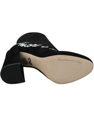 Dolce & Gabbana Suede L'Amore E'Bellezza Boots Shoes - Black