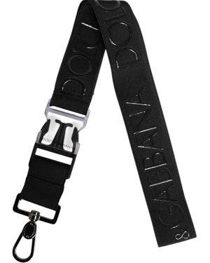 Dolce & Gabbana Stretch Polyester Rubberised Dg Logo Keychain - Black