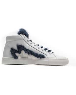 MR & MRS White Leather 's Sneaker - Blue