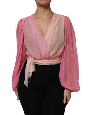 Dolce & Gabbana Silk Chiffon Blouse Ombre - Red