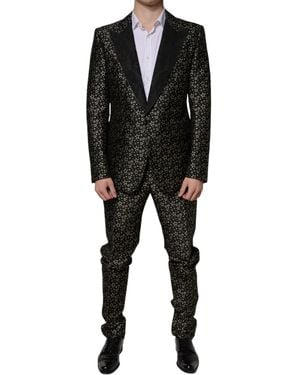 Dolce & Gabbana Sicilia Tuxedo Suit In Jacquard - Multicolour