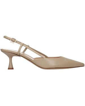 Gianvito Rossi Leather High Heel Pumps - Natural