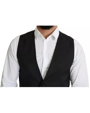 Dolce & Gabbana Formal Staff Dress Waistcoat Vest - Black