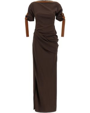 Ferragamo Viscose Long Dress - Brown