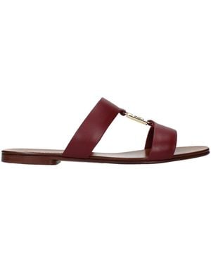 Dolce & Gabbana Leather Slippers - Brown
