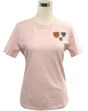 Maje Cotton Crest Embroidered T-Shirt - Pink