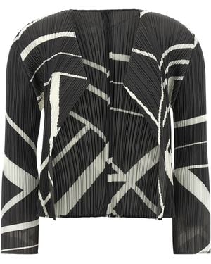 Pleats Please Issey Miyake Polyester Cardigan - Black