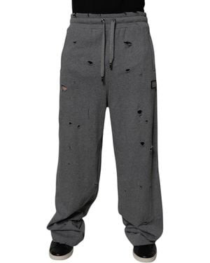 Dolce & Gabbana Distressed Joggers Relaxed Fit - Grey