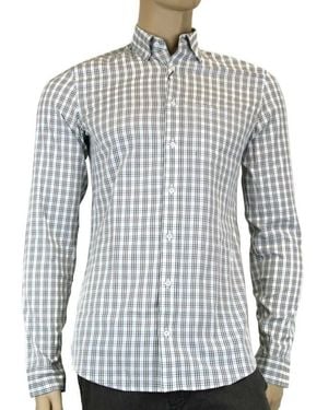 Gucci Plaid Cotton Slim Dress Shirt( - Gray