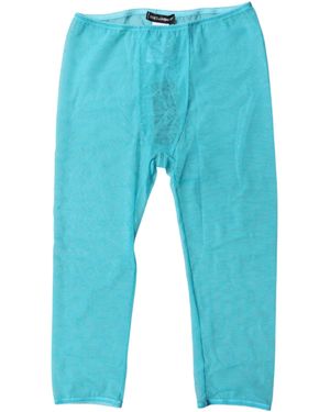 Dolce & Gabbana Logo Lace Lingerie Cropped Tight Underwear - Blue