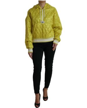 Dolce & Gabbana Nylon Quilted Hooded Pullover Jacket - Yellow