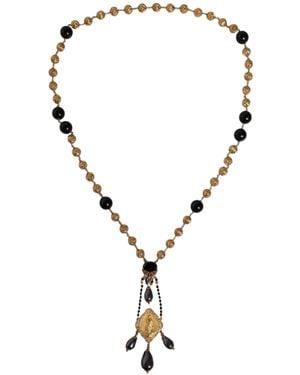 Dolce & Gabbana Chain Brass Beaded Rosary Style Necklace - Metallic