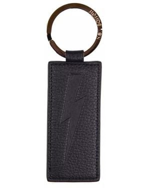 Neil Barrett Leather Keychain - Blue