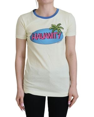 Dolce & Gabbana Havanity Round Neck Tee Cotton T-Shirt - Gray