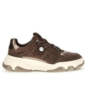 Pinko Calf Leather Bos Taurus Chunky Sneakers - Brown