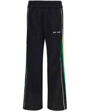 Palm Angels Black Polyester Athletic Trousers