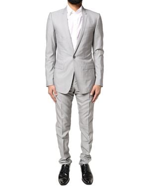 Dolce & Gabbana Light Wool 2 Piece Formal Suit - Grey