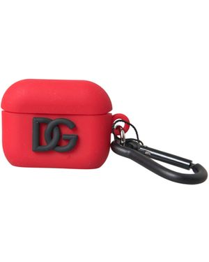 Dolce & Gabbana Silicone Rubber Logo Embossed Airpods Case - Red