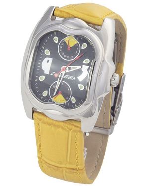 Chronotech Yellow Leather Watch - Metallic