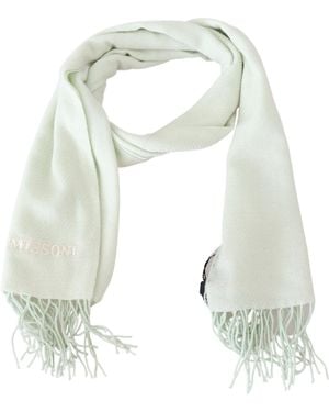 Missoni Light Pattern Cashmere Wrap Fringes Scarf - Green