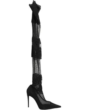 Dolce & Gabbana Over The Knee Sock Pumps Boots Shoes - Black
