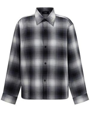 Amiri Oversized Flannel Shirt - Grey