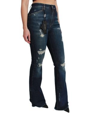 Dolce & Gabbana Denim Cotton Stretch Flared Jeans - Blue
