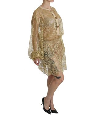 Dolce & Gabbana Lace See Through A-line Knee Length Dress - Multicolour