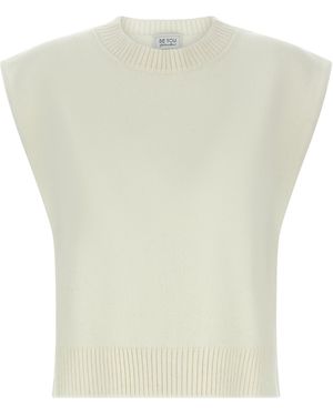 Be You Benedicta Vest Cashmere Gilet - White
