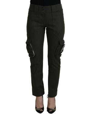 Ermanno Scervino Elegant Tapered Wool-Blend Pant - Black