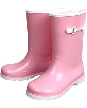 Gucci Kids Children's Rubber Rain Boot With Horsebit - Pink