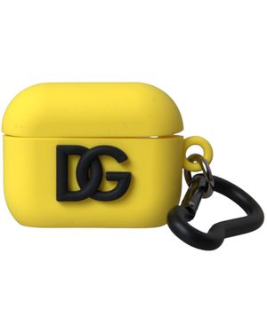 Dolce & Gabbana Silicone Logo Embossed Airpods Case - Yellow