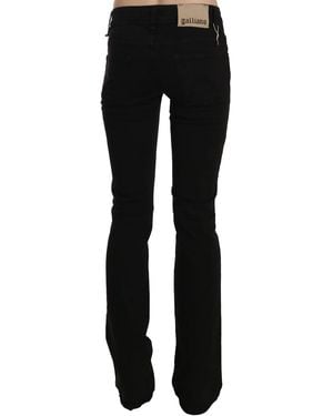 John Galliano Low Waist Slim Leg Skinny Denim Casual Pants Jeans - Black