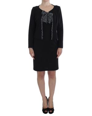 Bencivenga Stretch Sheath Dress & Sweater Set - Black