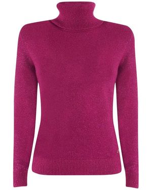 Yes-Zee Fuchsia Viscose Sweater - Purple