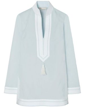 Tory Burch Cotton Tory Tunic - Blue