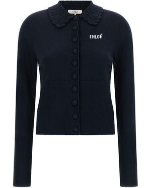 Chloé Wool Cardigan - Blue