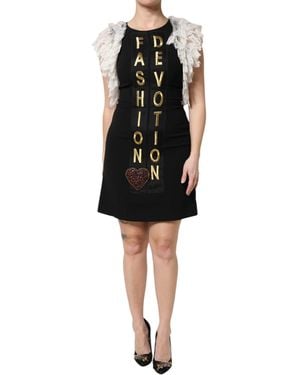 Dolce & Gabbana Fashion Devotion Sheath Mini Dress - Black