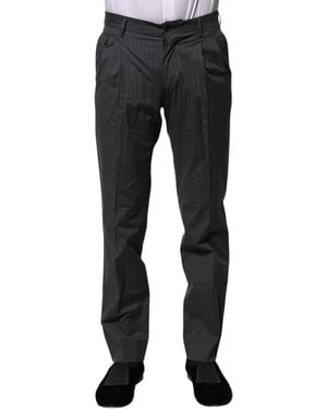 Dolce & Gabbana Pinstripe Dress Trousers - Black