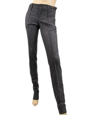 Gucci Wool Elastane With Buckle Belt Strap Dress Pant - Blue