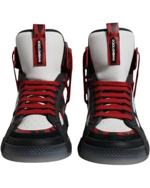 Dolce & Gabbana Leather High Top Trainers Shoes - Multicolour
