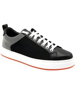 MCM Leather Reflective Canvas Sneaker - Black