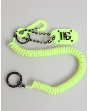 Dolce & Gabbana Springy Key Holder Dg Logo Keychain - Green