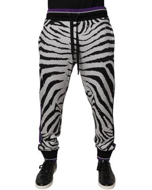 Dolce & Gabbana Zebra Jogger Sweatmen's Trousers - Black